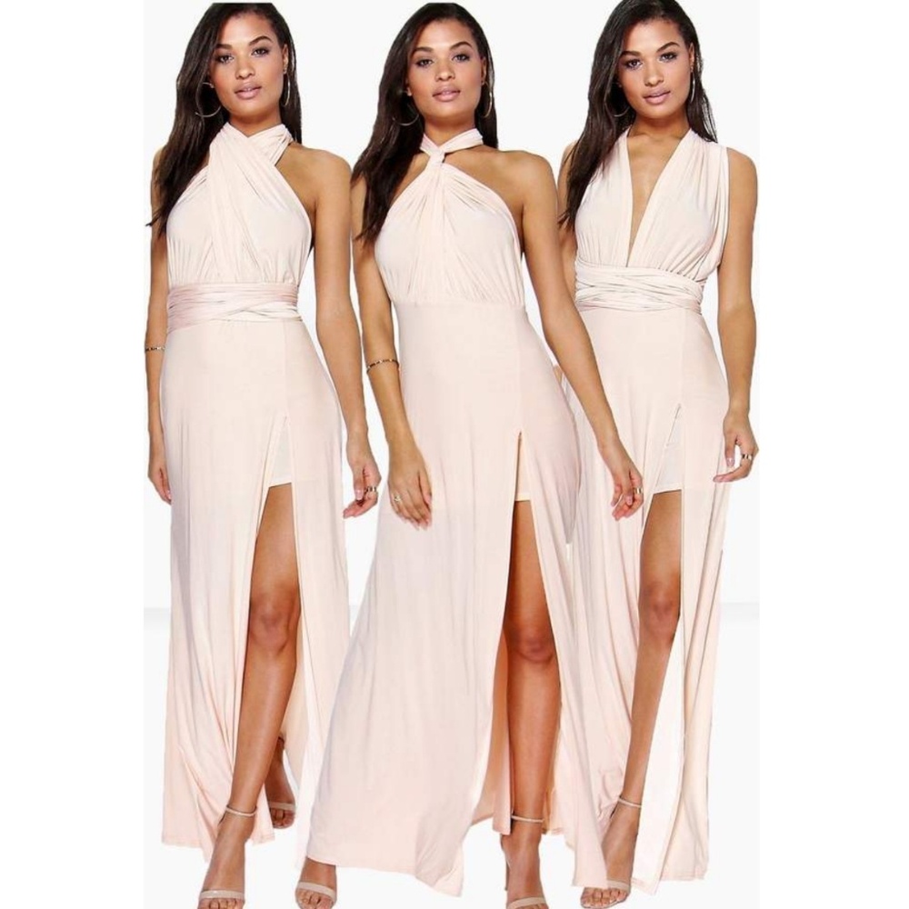 Boohoo multiway side split skirt maxi dress